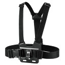 エレコム GoPro HERO9/8/7/6/5/MAX用 マウント チェスト型 ハンズフリー撮影 クイックリリースバックルマウント ハーネス 着脱簡単 ブラッ...