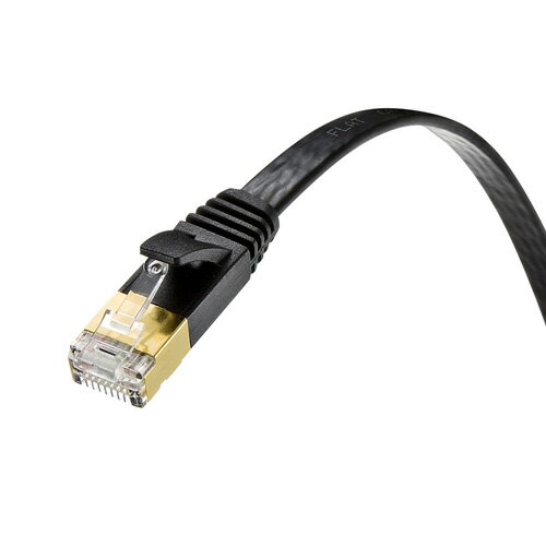 パット WEB LAN ルーター パソコン スマートフォン スマホ OA機器 デジタル 情報 周辺 デジタル関連 | サンワサプライ カテゴリ7フラットLANケーブル KB-FL7-03BKN