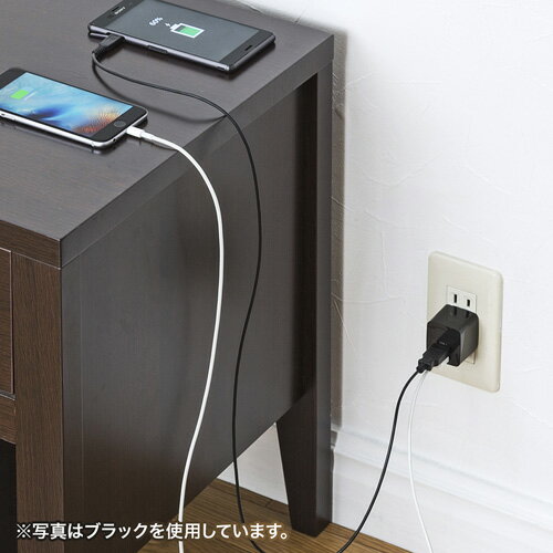 パソコン スマホ OA機器 デジタル 情報 周辺 機器 パーツ ケース スタンド アクセサリー デジタル関連 | サンワサプライ USB充電器 2ポート 合計2.4A ホワイト ACA-IP44W