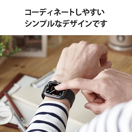 LAN ルーター パソコン スマートフォン スマホ OA機器 デジタル 情報 周辺 機器 パーツ デジタル関連 | エレコム Apple Watch用シリコンバンド 45 44 42mm AW-45BDSCBK