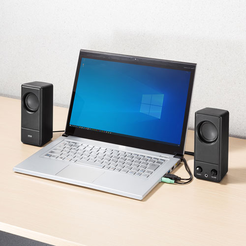 サンワサプライ USB電源PCスピーカー MM-SPL18UBK | パソコン 機器 関連：type ハブ usbメモリ アダプタ 充電 ケーブル コンセント 変換 延長 充電器 タイプ 容量 メモリー
