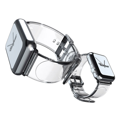 miak CLEAR BAND for Apple Watch 45/44/42mm クリア Apple Watch用バンド STRTA-W4244T