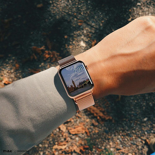 miak CLIP MESH BAND for Apple Watch 45/44/42mm ローズゴールド SMAMA-W4244RG | Apple 関連単語 スマートフォン カード スマホ タブレット ギフト Pencil ウオッチ メンズ アップル watch 10 バンド se 9 充電器 充電 カバー ultra