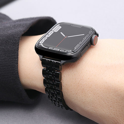 miak JUBILEE METAL BAND for Apple Watch 45/44/42mm ブラック SJEMA-W4244BK | Apple 関連単語 スマートフォン カード スマホ タブレット ギフト Pencil ウオッチ メンズ アップル watch 10 バンド se 9 充電器 充電 カバー ultra