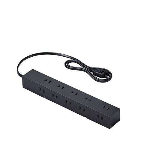 スタンド アクセサリー 部品 マウス パット WEB LAN ルーター パソコン スマートフォン スマホ デジタル関連 | エレコム 回転脚付上面5口+側面5口タップ1.0m T-KF04-21010BK