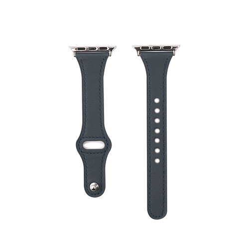 創造生活館のWEARPLANET Slim Line フラット本革バンド for Apple Watch 41/40/38mm Midnight Blue WP23213AWMB | Apple 関連単語 9 充電器 充電 カバー ultra スマートフォン カード スマホ タブレット ギフト Pencil ウオッチ メンズ アップル watch 10 バンド se｜アングル2