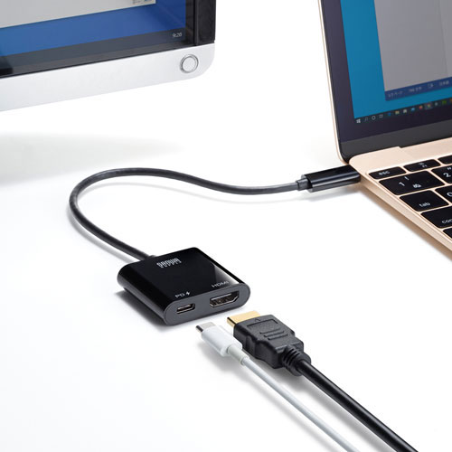 パット WEB LAN ルーター パソコン スマートフォン スマホ OA機器 デジタル 情報 周辺 デジタル関連 | サンワサプライ USB Type C-HDMI変換アダプタ 4K 60Hz PD対応 AD-ALCPHDPD