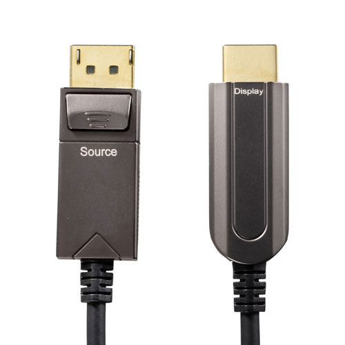 サンワサプライ DisplayPort-HDMI変換光ファイバーケーブル　30m KC-DPHDFB300 | ケーブル 関連単語 HDMI VGA インターフェース ディスプレイ パソコン DVD アナログ デジタル usb PC 周辺機器 アクセサリー 転送 信号 DVI 変換 ケーブル