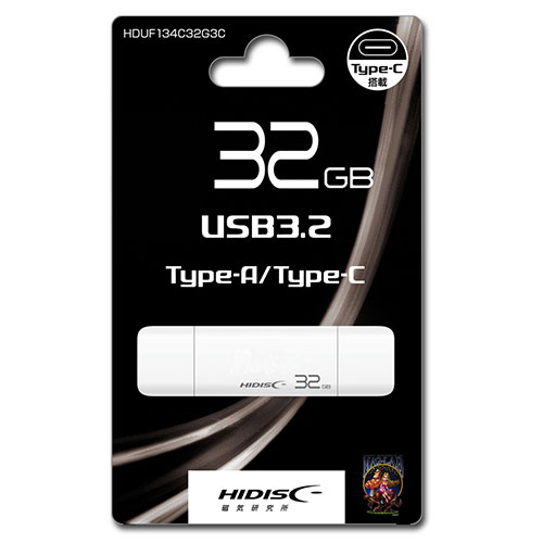 LAN ルーター パソコン スマートフォン スマホ OA機器 デジタル 情報 周辺 機器 パーツ デジタル関連 | HIDISC USB3.2 Gen2 Type-C &Type-A搭載 フラッシュドライブ 32GB キャップ式 HDUF134C32G3C