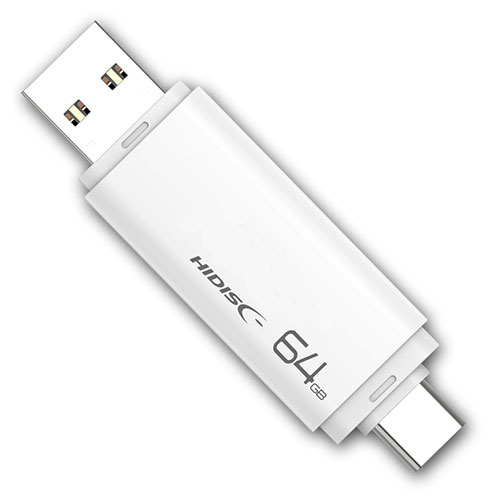 HIDISC USB3.2 Gen2 Type-C &Type-A搭載 フラッシュドライブ 64GB キャップ式 HDUF134C64G3C | PC 周辺機器 関連：usbメモリ タイプ 容量 ハブ コンセント ケーブル 充電器 変換 type アダプタ 充電 メモリー 延長