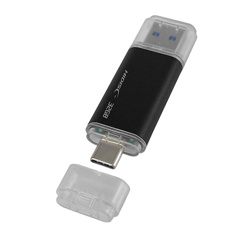 HIDISC USB3.2 Gen2 Type-C &Type-A搭載 フラッシュドライブ 32GB キャップ式 HDUF136C32G3C | PC 周辺機器 関連:usbメモリ タイプ 容量 ハブ コンセント ケーブル 充電器 変換 type アダプタ 充電 メモリー 延長