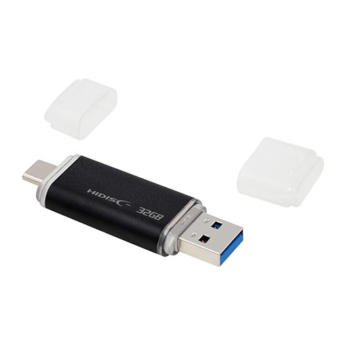 LAN デジタル パット 情報 スタンド ケース ルーター 周辺 スマホ パーツ アクセサリー デジタル関連 | HIDISC USB3.2 Gen2 Type-C &Type-A搭載 フラッシュドライブ 32GB キャップ式 HDUF136C32G3C