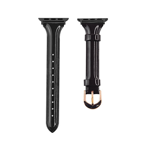 WEARPLANET Slim Line 本革 エナメルバンド for Apple Watch 45/44/42mm ディープブラック WP23092AWBK | Apple 関連単語 9 充電器 充電 カバー ultra スマートフォン カード スマホ タブレット ギフト Pencil ウオッチ メンズ アップル watch 10 バンド se