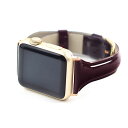 WEARPLANET Slim Line 本革 エナメルバンド for Apple Watch 41/40/38mm ガーネットブラウン WP23098AWBR...