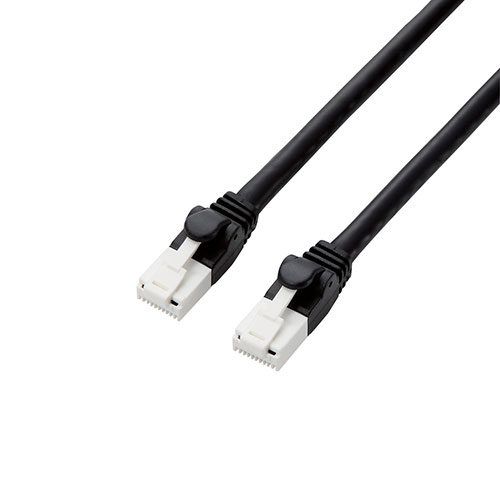 情報 周辺 機器 パーツ ケース スタンド アクセサリー 部品 マウス パット WEB デジタル関連 | 5個セット エレコム ツメ折れ防止LANケーブル Cat6A GM-LDGPAT BK10X5