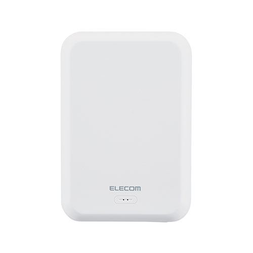 エレコム モバイルバッテリー/リチウムイオン電池/ワイヤレス充電器/マグネット対応/5000mAh/2.4A/USB-C入出力1ポート/ホワイト DE-C40-5000WH | PC 周辺機器 関連：usbメモリ タイプ 容量 ハブ コンセント ケーブル 充電器 変換 type アダプタ 充電 メモリー 延長