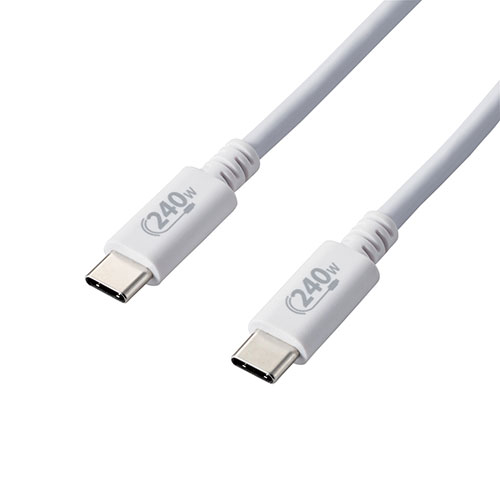 LAN デジタル パット 情報 スタンド ケース ルーター 周辺 スマホ パーツ アクセサリー デジタル関連 | エレコム USB2.0ケーブル C-Cタイプ 認証品 USB Power Delivery対応 240W 1.0m ホワイト U2C-CCPE10NWH