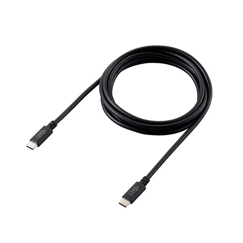 エレコム USB2.0ケーブル/C-Cタイプ/認証品/USB Power Delivery対応/240W/2.0m/ブラック U2C-CCPE20NBK | パソコン 機器 関連：type ハブ usbメモリ アダプタ 充電 ケーブル コンセント 変換 延長 充電器 タイプ 容量 メモリー