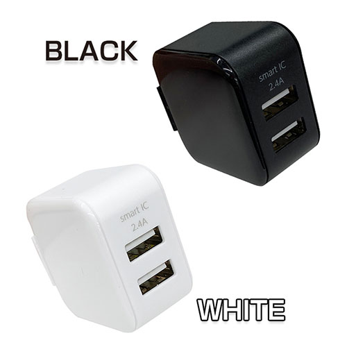 【3個セット】 エアージェイ スリムキューブAC充電器 USBポートX2 WH AKJ-SCUBE2-WHX3 | パソコン 機器 関連：type ハブ usbメモリ アダプタ 充電 ケーブル コンセント 変換 延長 充電器 タイプ 容量 メモリー