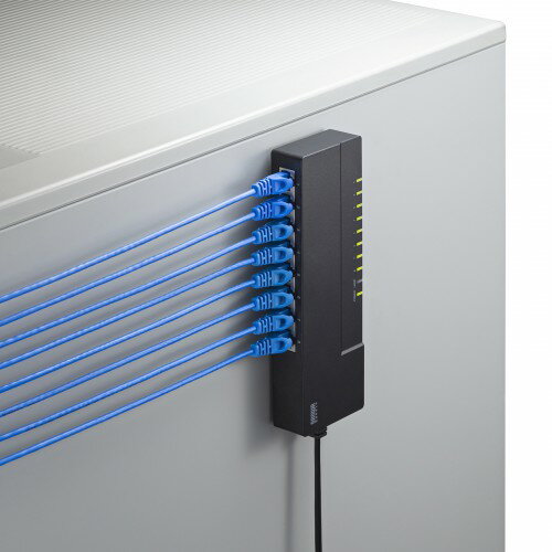 サンワサプライ ギガビット対応 タップ型スイッチングハブ(8ポート・マグネット付き) LAN-GIGAT803BK | ポート 関連単語 接続 電源 トレー ハブ lan ギガ usb コンセント ケーブル m パソコン pc 周辺機器 8 Type ビット c hdmi ホルダー カバー クリップ タイプ