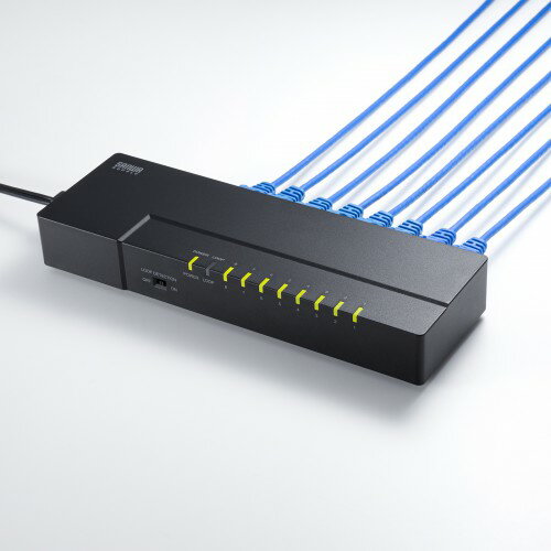 サンワサプライ ギガビット対応 タップ型スイッチングハブ(8ポート・マグネット付き) LAN-GIGAT803BK | ポート 関連単語 接続 電源 トレー ハブ lan ギガ usb コンセント ケーブル m パソコン pc 周辺機器 8 Type ビット c hdmi ホルダー カバー クリップ タイプ