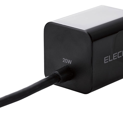 エレコム USB Power Delivery 20W AC充電器(Lightningケーブル一体型) MPA-ACLP05BK