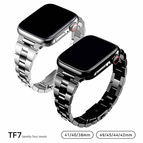 TF7 イージーアジャスト メタルバンド for Apple Watch 49/45/44/42mm シルバー TF72737 | Apple 関連単語 スマートフォン カード スマホ タブレット ギフト Pencil ウオッチ メンズ アップル watch 10 バンド se 9 充電器 充電 カバー ultra