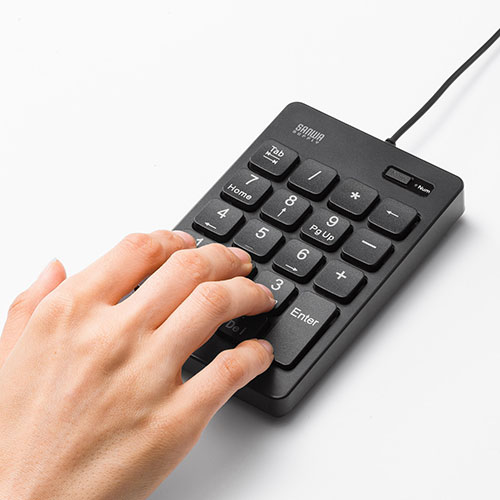 サンワサプライ 抗菌テンキー NT-25UBK | テンキー 関連単語 キーボード mac パソコン pc 電卓 usb マウス 無線 bluetooth アクセサリー 周辺機器 ワイヤレス 有線 電卓 かわいい テンキーレス ゲーミング