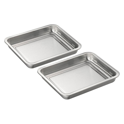 燕三 重ねて使えるステンレス角バット2枚組 22404707 関連：(アイディア 時短 グッズ 商品 生活 暮らし 便利 安全)