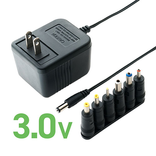 MCO ACアダプター 6種プラグ付 3.0V ADA-T30/E | コンセント 電源 プラグ 関連単語 ボックス キャップ プレート コード ケーブル おしゃれ タワー type-c マグネット 変換 ソーラー 有線 無線 カバー タップ タイマー usb