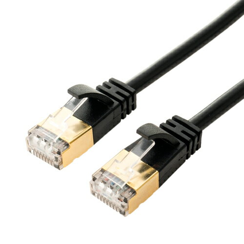 LAN デジタル パット 情報 スタンド ケース ルーター 周辺 スマホ パーツ アクセサリー デジタル関連 | 5個セット MCO CAT.7 スリムLANケーブル 黒 1m TWM-701BKX5