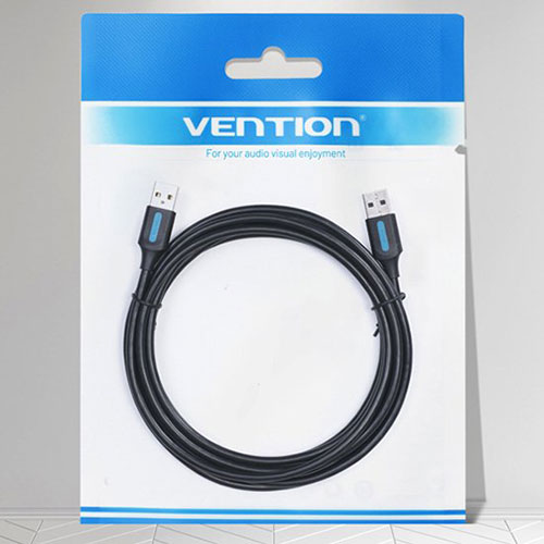 【10個セット】 VENTION USB 3.0 A Male to A Male ケーブル 1m Black PVC Type CO-7385X10 | パソコン 周辺機器 関連：コンセント 充電器 延長 タイプ メモリー アダプタ ハブ 容量 ケーブル 充電 変換 type usbメモリ