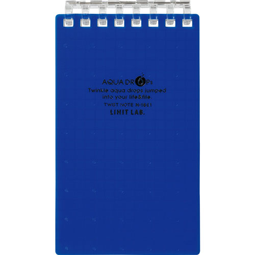 LIHIT LAB. AQUA DROPs ツイストリング ノート メモ 藍 N-1661-11-NV 関連：(アイディア 時短 グッズ 商品 生活 暮らし 便利 安全)