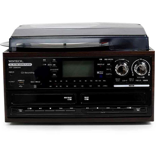 WINTECH スピーカー搭載ダブルCD(書込対応)マルチオーディオプレーヤー KRP-309MCWS ジャンル(カメラ レコードプレーヤー TV コンポ用拡張...