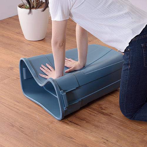 東谷 トラッシュカン50L ネイビー LFS-936NV 関連( 家具 種類 スツール ライト オフィス デスク リビング 玄関 クッション シェルフ キャビネット ) [2]