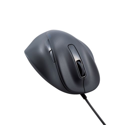 ■SANWA 抗菌・静音有線巻取りブルーLEDマウス MAMBSK315BK(6573026)[法人限定][外直送元]