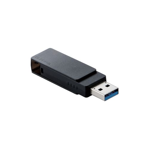 パソコン パーツ 部品 LAN スタンド 情報 マウス スマートフォン OA機器 周辺 スマホ デジタル関連 | エレコム キャップ回転式USBメモリ ブラック MF-RMU3B064GBK