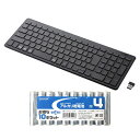 エレコム ワイヤレスコンパクトキーボード パンタグラフ式 薄型 ブラック + アルカリ乾電池 単4形10本パックセット TK-FDP099TBK+HDLR03/1.5V10P 関連(周辺機器 アクセサリー スマートフォン PC )(2)