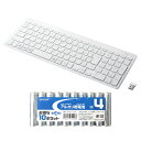 エレコム ワイヤレスコンパクトキーボード パンタグラフ式 薄型 ホワイト + アルカリ乾電池 単4形10本パックセット TK-FDP099TWH+HDLR03/1.5V10P(2)