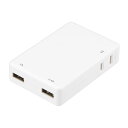 YAZAWA 1AC2USB 3.4A ホワイト H63002UWH ジャンル(パソコン 周辺機器 PCアクセサリー 電源タップ)(2)