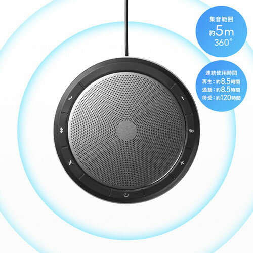 パソコン スマホ タブレット PC アクセサリー Bluetoothでも有線(USB)接続でも使えるスピーカーフォン Bluetoothでも有線(USB)でも状況や機器に応じて使い分けができる パソコンで使用する場合は有線(