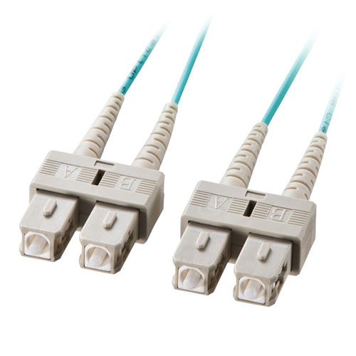 サンワサプライ メガネ型光ファイバケーブル(マルチ50μmOM3 SC×2-SC×2 2m) HKB-OM3SCSC-02N