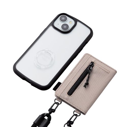 創造生活館のエレコム ショルダーストラップ カードケース付 丸紐6mm ベージュ P-STSDCDR06BE 関連（IT AV機器 他 周辺機器 電源 液晶 クリーニング 装置 マウス 無線 有線 コード アダプタ）｜アングル3