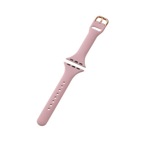 エレコム Apple Watch用 シリコンバンド スリムタイプ(41/40/38mm) &me アッシュピンク AW-41BDSCJPN