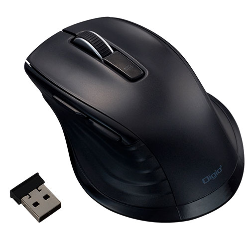 Digio デジオ F_line 無線静音5ボタンBlueLEDマウス Mサイズ ブラック MUS-RKF144BK | Bluetooth wifi 無線 ワイヤレス 関連単語 中継器 usb 充電 キーボード 充電器 ブルートゥース イヤホン スピーカー マウス 送信機 トランスミッター 変換 機器 ルーター