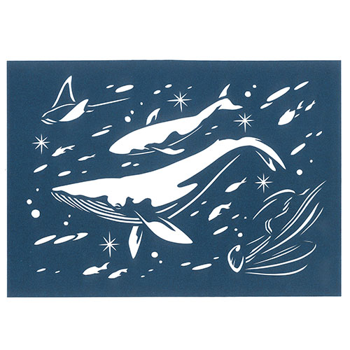 人気 冬 お歳暮 ギフト クリスマス プレゼント トラストプリンティング 切り絵キット 海の中/in the sea-A4blue-S ハンドメイドペーパーカッ...