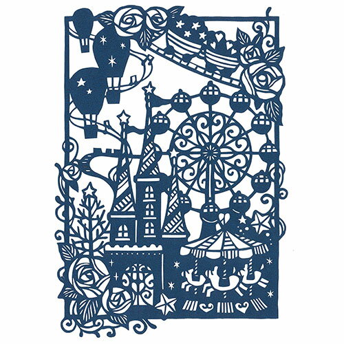人気 冬 お歳暮 ギフト クリスマス プレゼント トラストプリンティング 切り絵キット ゆめのくに/dreamland-A4blue-H ハンドメイドペーパーカ...