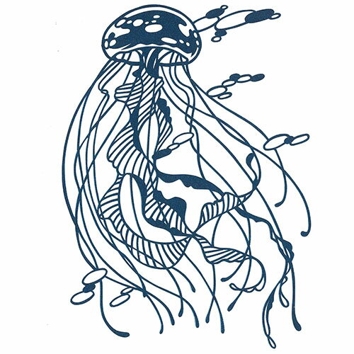 人気 冬 お歳暮 ギフト クリスマス プレゼント トラストプリンティング 切り絵キット くらげ/jellyfish-A5blue-S ハンドメイドペーパーカット...