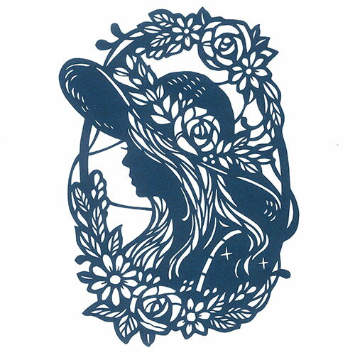 トラストプリンティング 切り絵キット 女の子/a girl-A5blue-H ハンドメイドペーパーカット BA5-H02 関連(日常 生活 暮らし グッズ 商品...