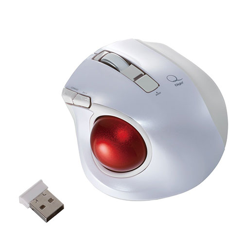 情報 周辺 機器 パーツ ケース スタンド アクセサリー 部品 マウス パット WEB デジタル関連 | Digio デジオ 小型無線静音5ボタントラックボール ホワイト MUS-TRLF132W